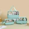 New PVC Makeup Bag - Semi-Transparent Waterproof Travel Toiletry Bag Large Capacity Pouch for Bathroom Essentials & on-the-Go