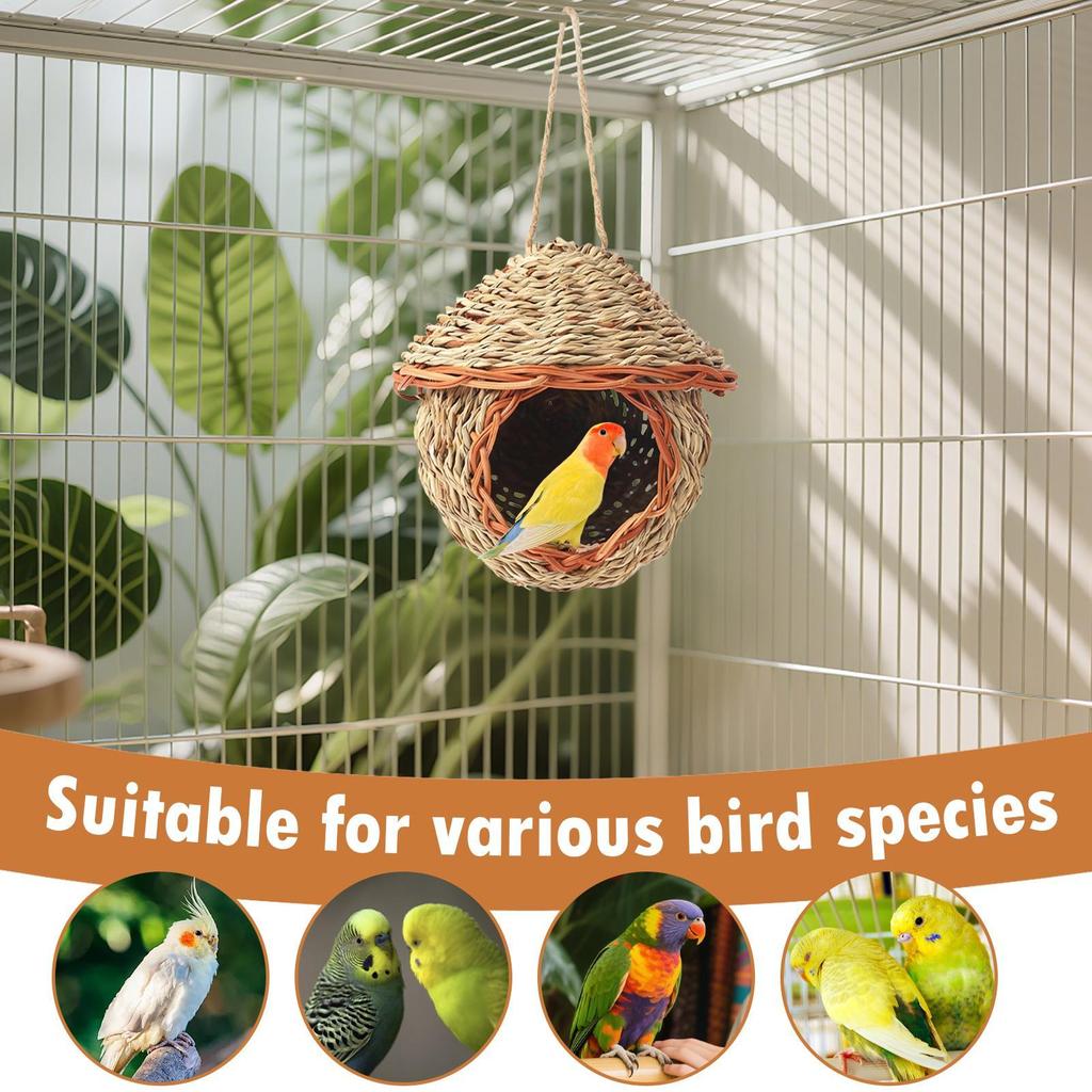 Bird House Outdoor Garden Decoration Birdhouses Hut Bird Nesting House For Sparrow Parakeet Parrot Cockatiel Finch Canary