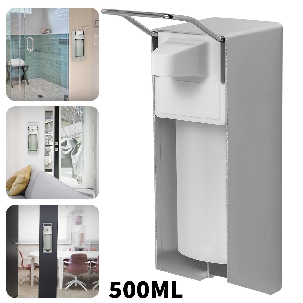 500ml Wall Mount Soap Dispenser, Automatic Press for Hand Sanitizer Shampoo Shower Gel, Refillable for Home Hotel Bathroom