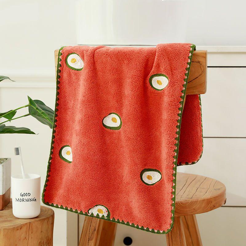 4pcs Home-use Gentle Comfortable Cute Personalized Fashionable Warm Fleece Absorbent Towel That Doesn't Shed Hair