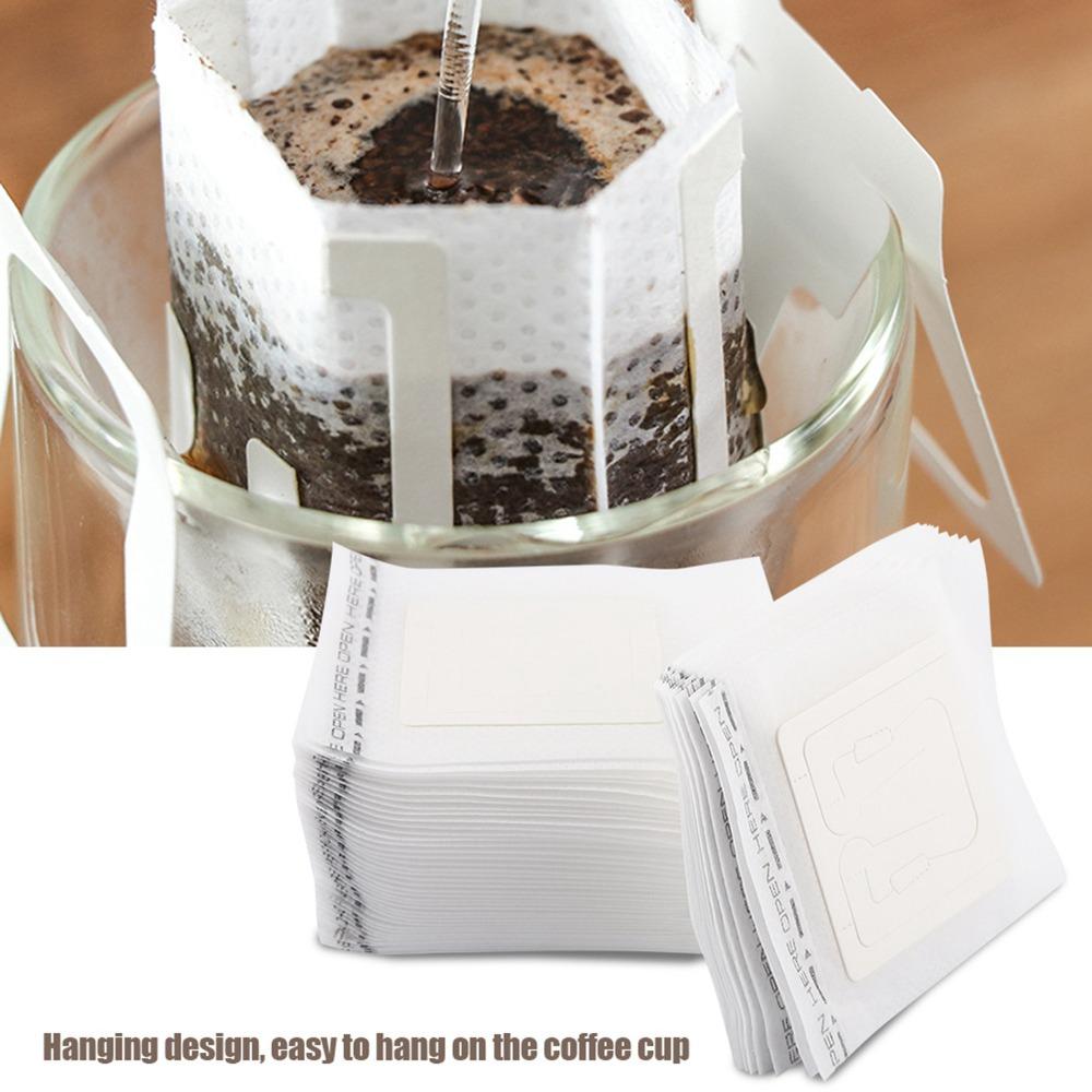 50PCS Set Single Serve Drip Bags Hanging Ear Design Coffee Filter Disposable Filter  Coffee Brewing