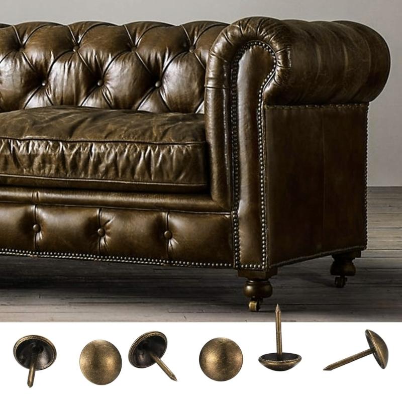Metal Upholstery Nails Strong Decorative Rivets Metal Sofa Repair Nail 200pcs for Home Furniture Refurbishing
