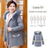Women's Mid-Length Faux Fur Hooded Down Jacket