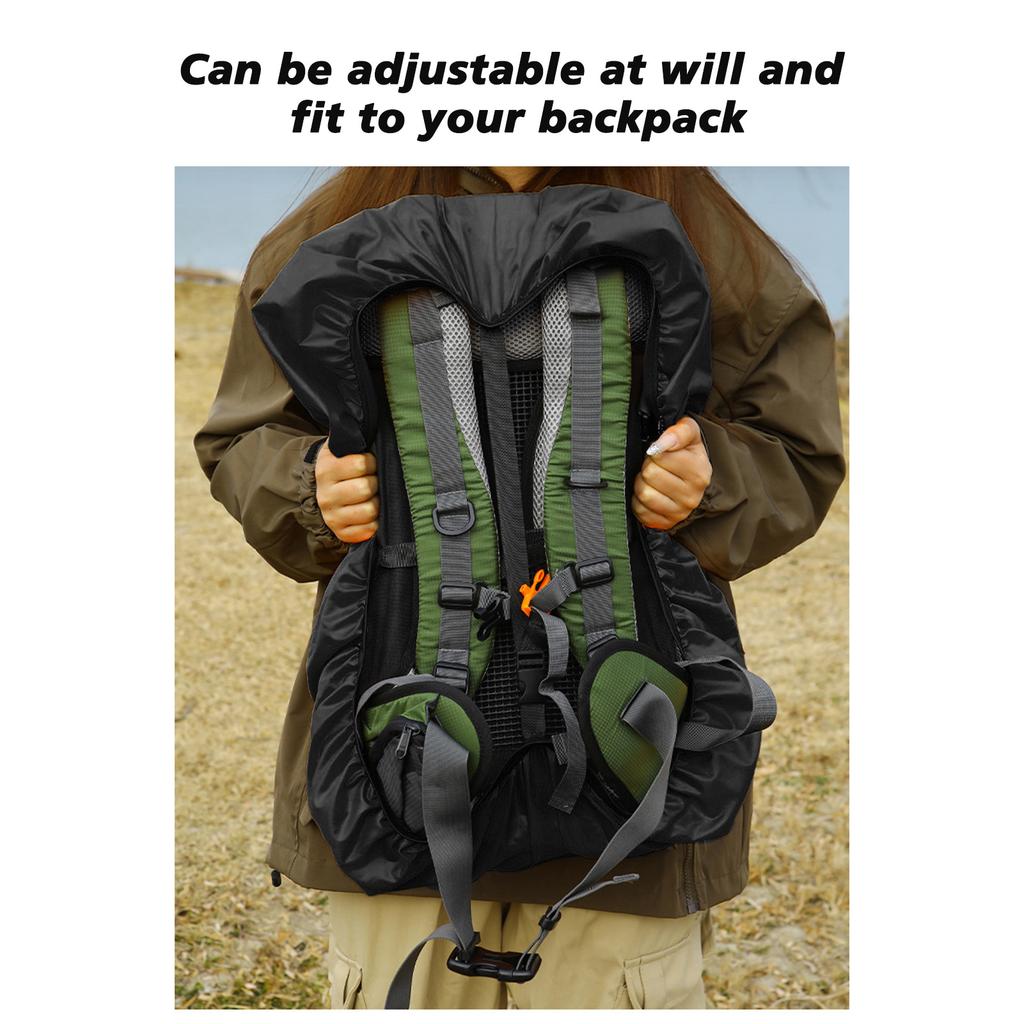 Water-proof Backpack Cover Rainproof Backpack Rain Cover with Reflective Strip for Hiking Camping Black M