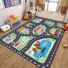 Car Rug Play Mat Road Rug Kid Play Mat Playroom Toy Car Mat Kids Carpet City Map for Bedroom Classroom Home Decor