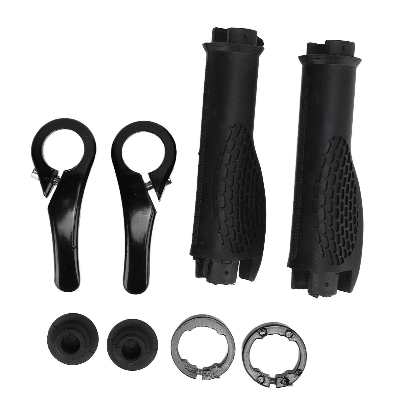

Bike Handlebar Grips Ergonomic Design Non Slip Comfortable Durable Rubber Horn GripBlack чёрный