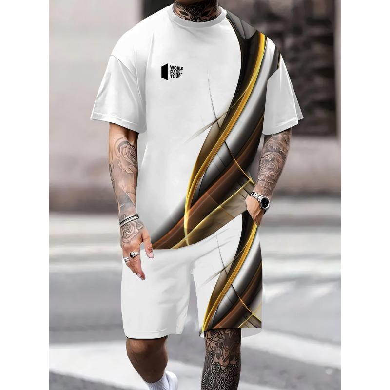 Летний мужской костюм Повседневный и модный Для улицы 3XL