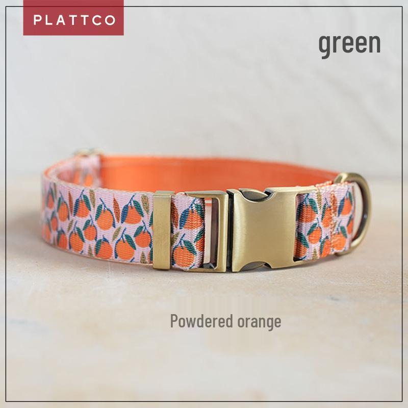 PLATTCO Nylon Webbing Light Orange Dog Collar PDC324 L 2.5cm (49-55cm)