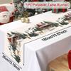 Vintage Christmas Table Runner Farmhouse Table Flag Merry Christmas Decoration for Home 2025 Winter Holidays Dinning Table Decor