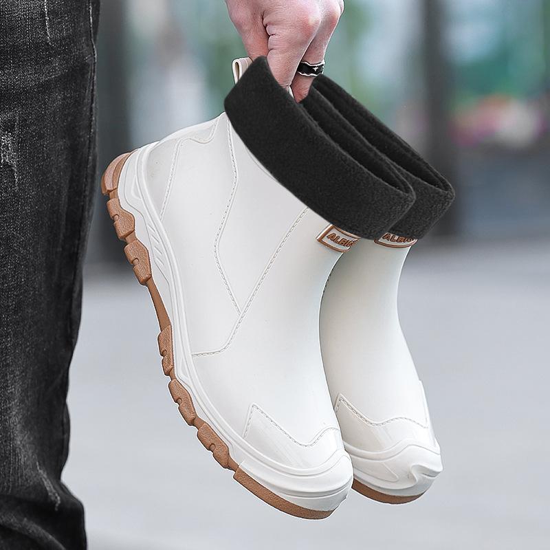 Environmental Protection Material Men's and Women's Rain Shoes Outdoor Short Water Shoes Men's Flat-bottomed Warm Rain Boots Women's