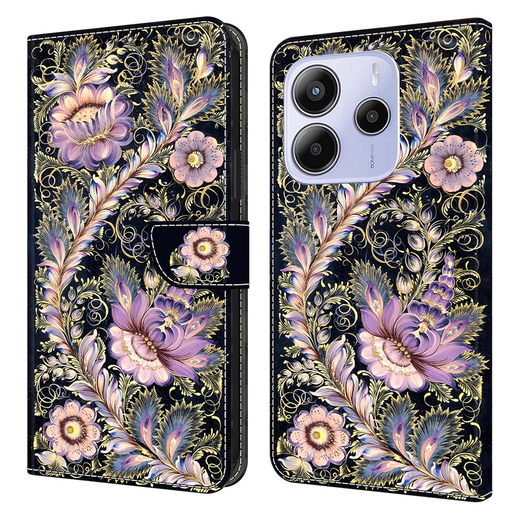 For Xiaomi Redmi Note 14 5G Wallet Case Pattern Printing Stand Leather Flip Phone Cover