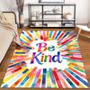 "Be Kind Carpet with Colorful Stripes Pattern for Home Decor" Suitable for use as an anti-slip for living room bedroom sofas