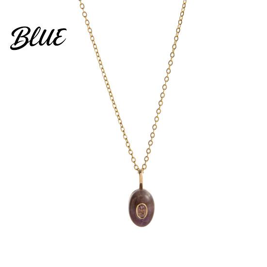 Charming Necklace Stone Pendant Necklace Oval or Hexagonal Charm Geometric