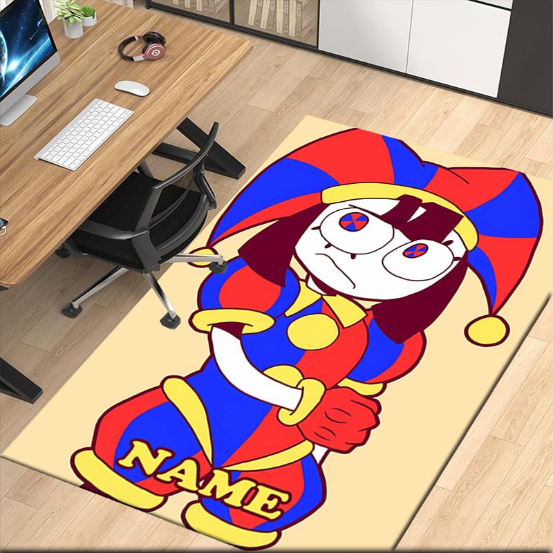 Custom Name The Amazing Digital Circus Printed Carpet, for Office Chair Living Room Bedroom Kitchen Room Decor Gifts.