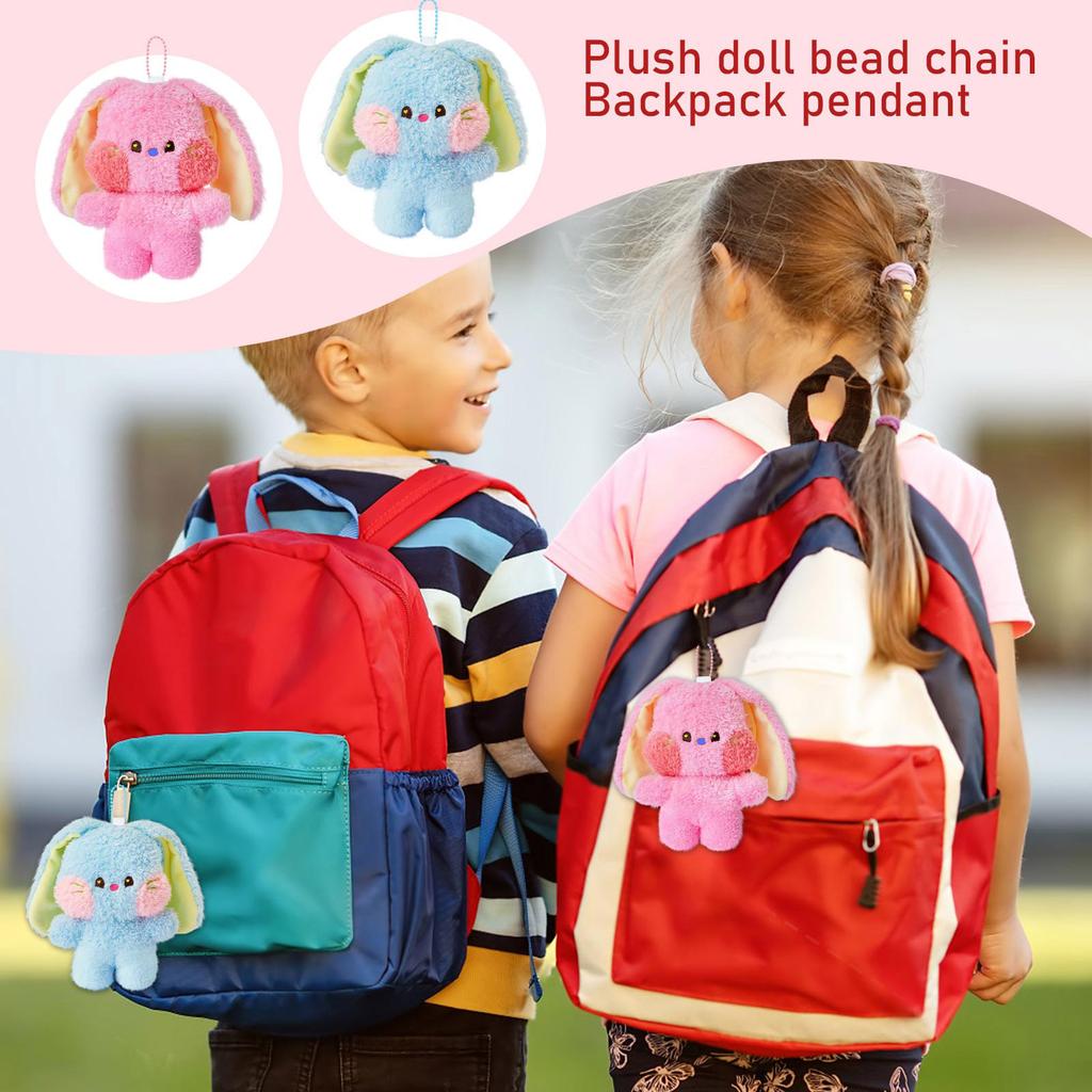 Plush Doll With Bead Chain Backpack Pendant Plush Doll