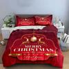 Merry Christmas Red Decoration Bedding Duvet Cover Set Duvet Cover Pillowcases  (1*Duvet Cover 2*Pillowcases, without duvet insert)