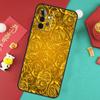 Gold Floral Pattern Case For Samsung Galaxy A16 A26 A36 A56 A15 A35 A55 A14 A34 A54 A12 A32 A52 A13 A33 A53 A17