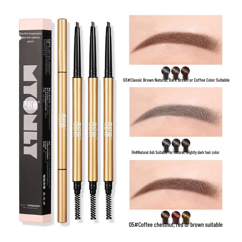 Ultra-Fine Gold Bar Eyebrow Pencil: Natural, Waterproof, Sweatproof, Long-Lasting, Non-Fading, Easy Outline for Women
