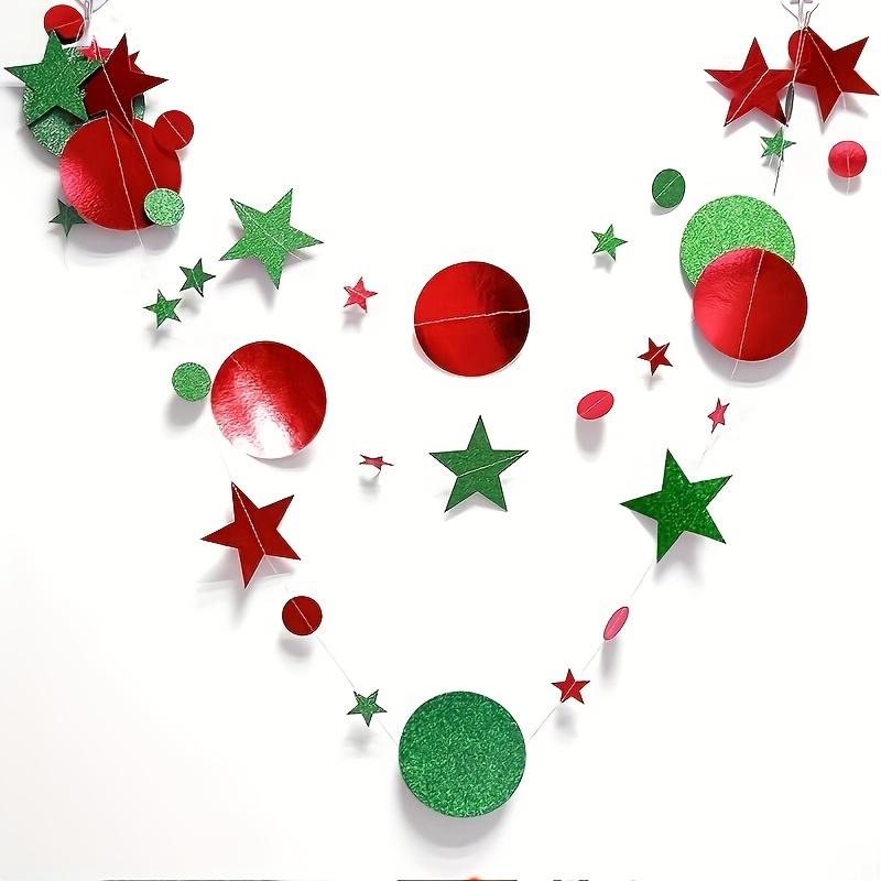 

1pc Christmas Decoration,red and Green Star Disk Combination Decal,Christmas Party and Birthday Party Decoration,Christmas