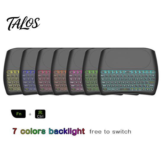 D8 Mini Barevná Podsvícená Bezdrátová Klávesnice Vzduchová Myš Touchpad pro Chytrý Televizor
