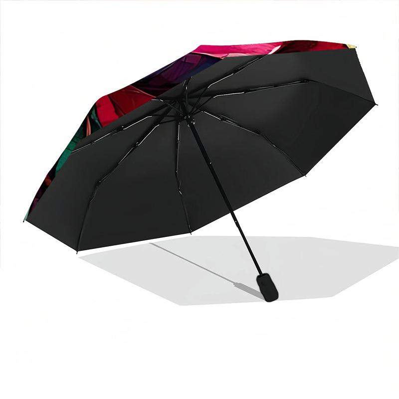 1pc Rose Bloom Automatic Open/Close Umbrella Compact Folding Umbrella, All-Season Portable Umbrella for Women/Men F1124046