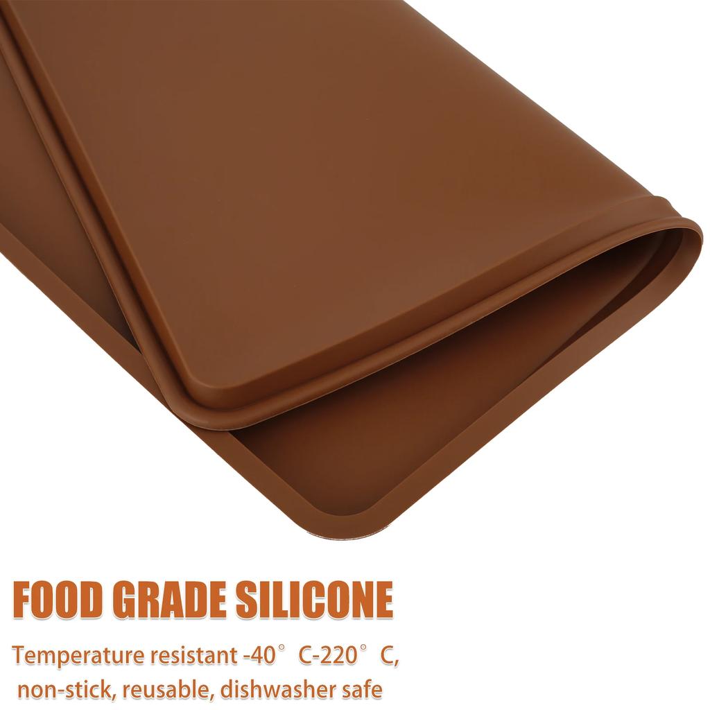 4Pcs / 6Pcs Silicone Dehydrator Mats with Raised Edge Non Stick Silicone Tray Liner 13.8×13.8 Inch Silicone Dehydrator Sheets