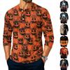 Men's Long Sleeve T-Shirt with Halloween Graphic for Casual Wear