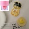 Pink Love Three-Dimensional with Mirror Colored Contact Lenses Case High Sense Girl Cute Macaron Color Ins Invisible Couple Box