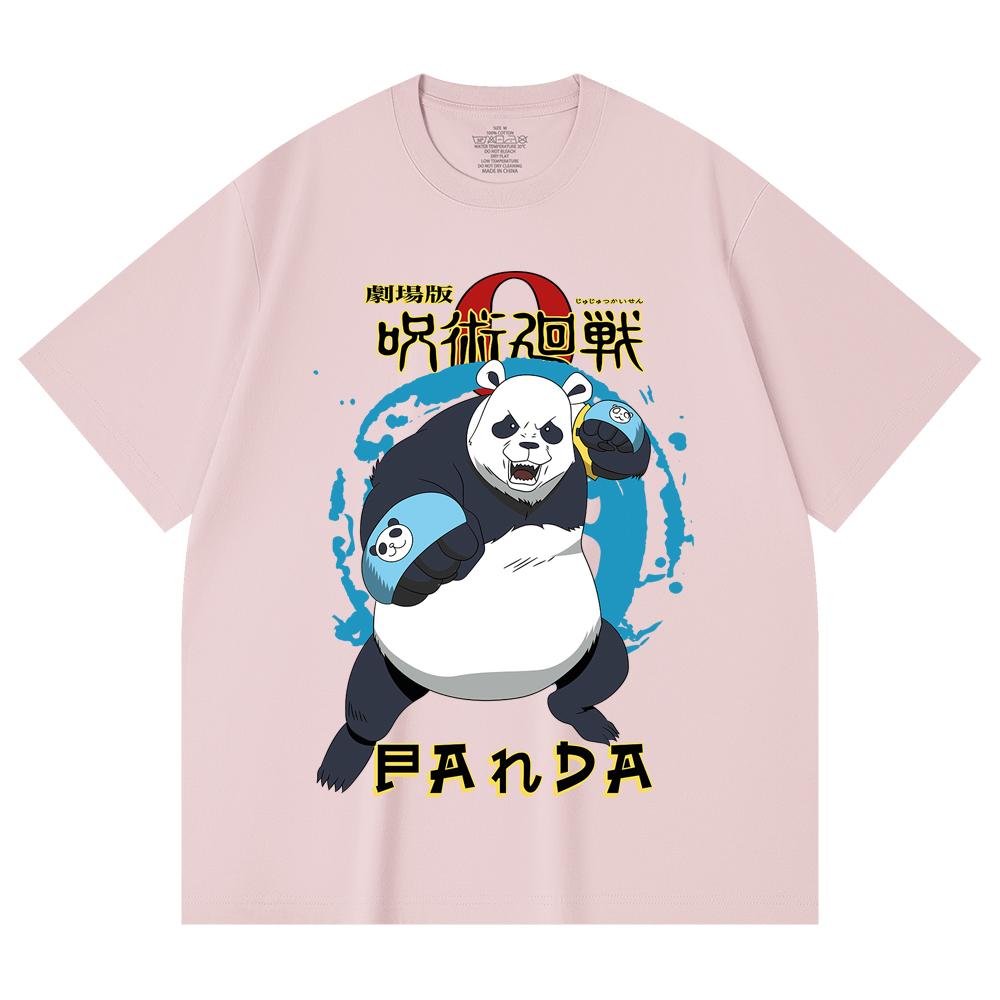 230 g/m² 100 % Baumwolle Jujutsu Kaisen V62 Panda-Print Unisex Schweres Baumwoll-T-Shirt