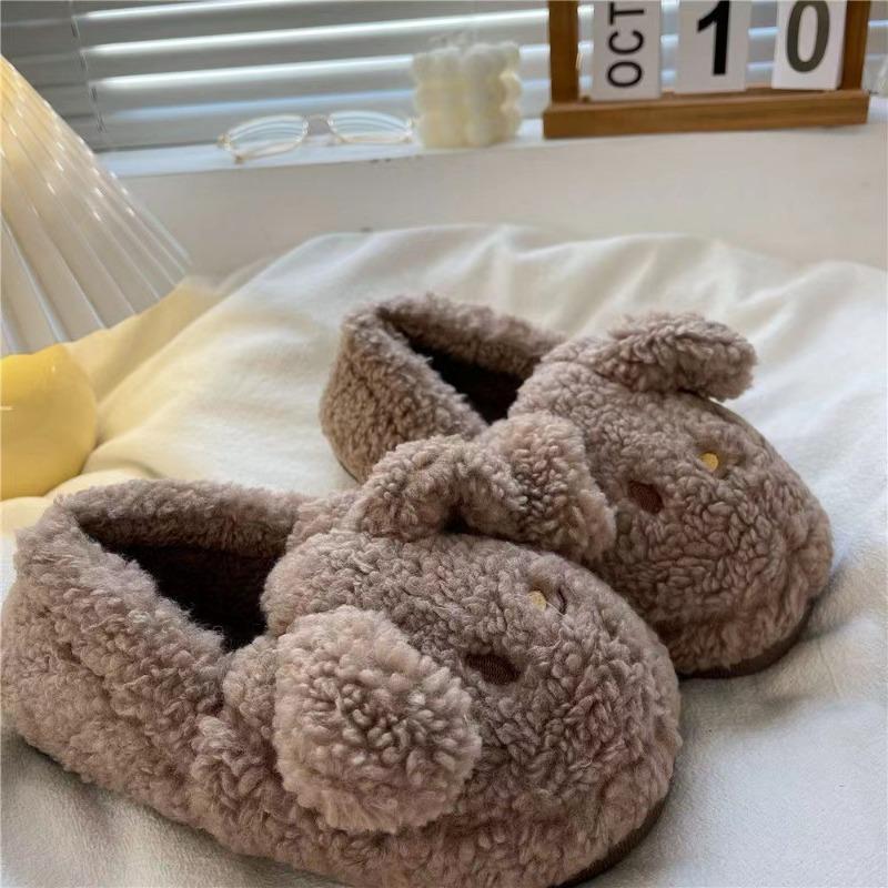 

Сумка из хлопковой обуви с хлопковыми тапочками, милый домашний декор для девочек на осень и зиму, стиль Ins, мохнатые туфли, бант, общежитие для собак 41 кофейный