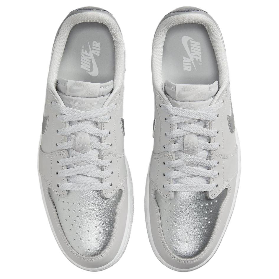 Jordan Air Jordan 1 Low OG 'Metallic Silver' Leather Abrasion Resistant Low Top Vintage Basketball Shoes Unisex CZ0790-002-