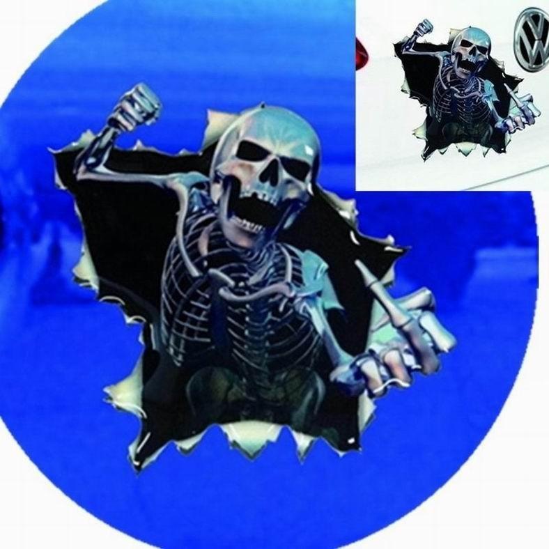 Car Vinyl Skull Skeleton Stickers Truck Window Wrap Decals Motorcycle Funny Sticker Car