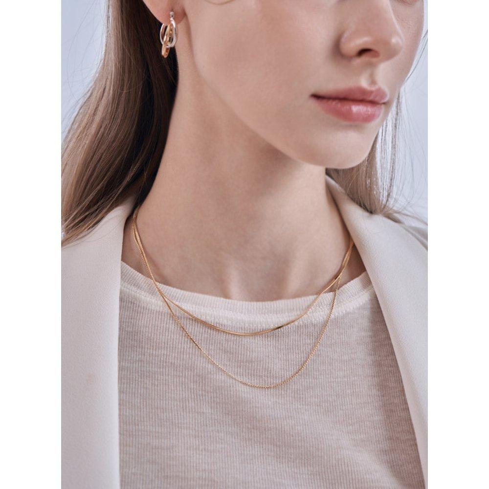 Herringbone Layered Necklace Elbrnn192