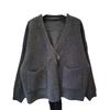 High-end and Niche Gold Coin Knitted Cardigan Design Sense, Two-button Loose Solid Color Casual Sweater Coat for Autumn and Winter