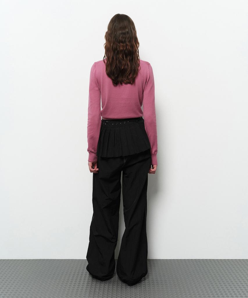 Daiaegeuneol Pleats Wrap Skirt (Black)