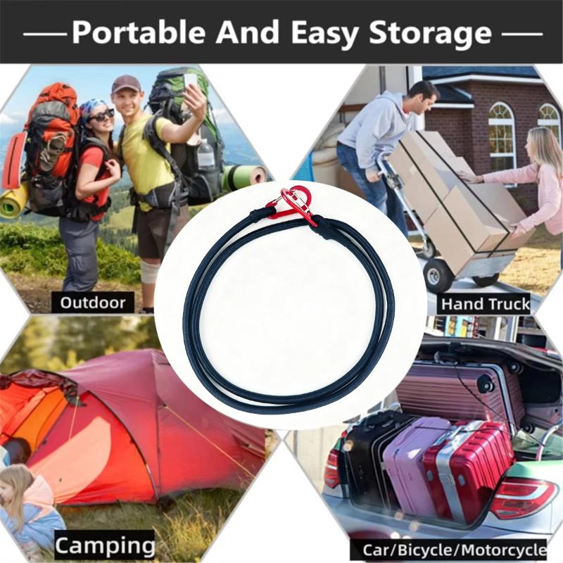 1Pcs Kayak Cycling Luggage Packing Ropes Heavy Duty Bungee Cord Elastic Tie Strap String Carabiner Hooks Camping Accessories