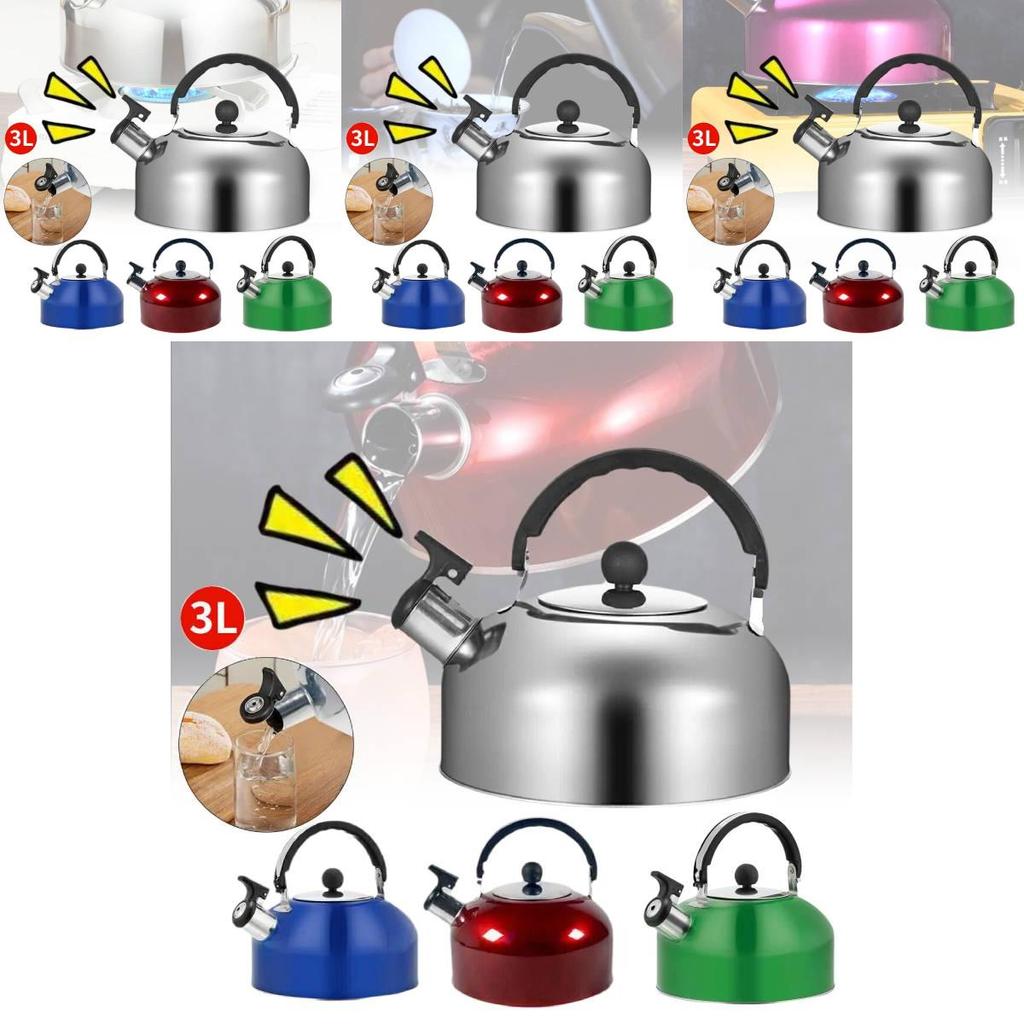 Elegant Stainless Steel Whistling Kettle Versatile Colors Modern Design Ideal For Everyday Use