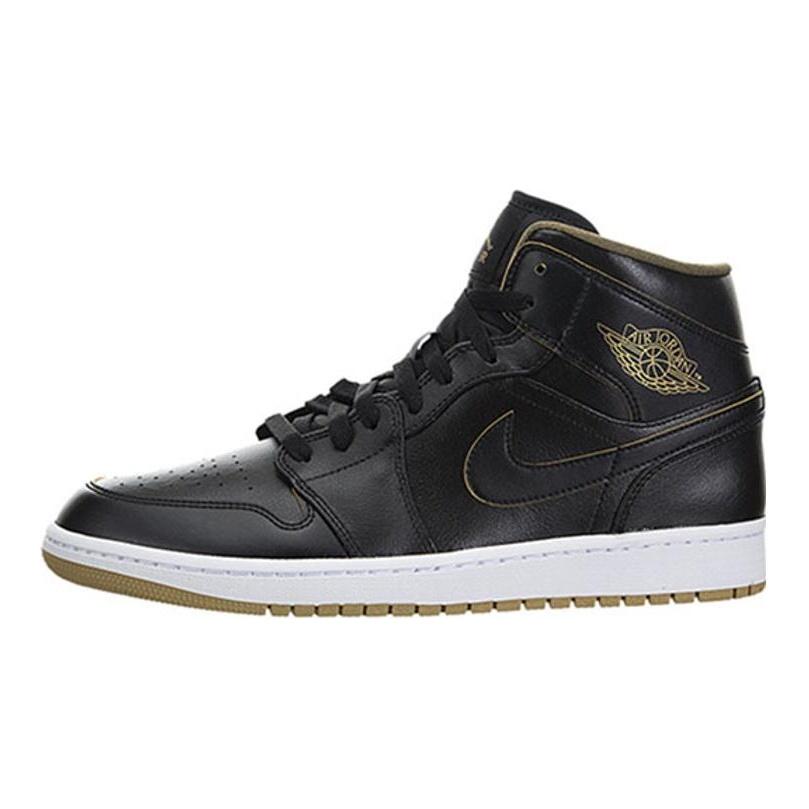 Jordan 1 Retro Mid Black Metallic Gold 554724-042