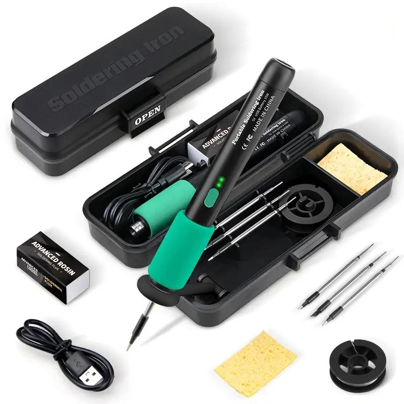 

Portable USB Digital Soldering Iron Kit Set Adjustable Temperature 260-450℃ Intelligent Mini Solder Welding Iron Repair Tool Under 50W