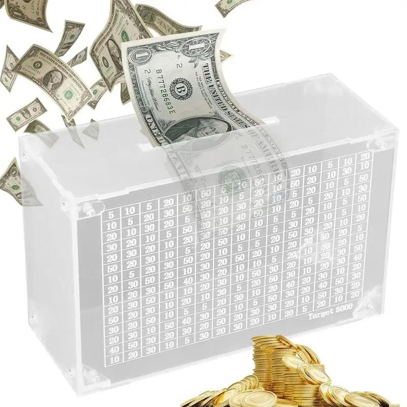 

Clear Piggy Bank For Kids Adults Clear Acrylic Piggy Bank Adults Money Box With Counter For Savings Goal $5000 Best Gift