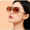 Rimless Cut Edge Sunglasses Men Fashion Stylish Double Bridge Sun Glasses For Women Driving Fishing Men'S Sunglass