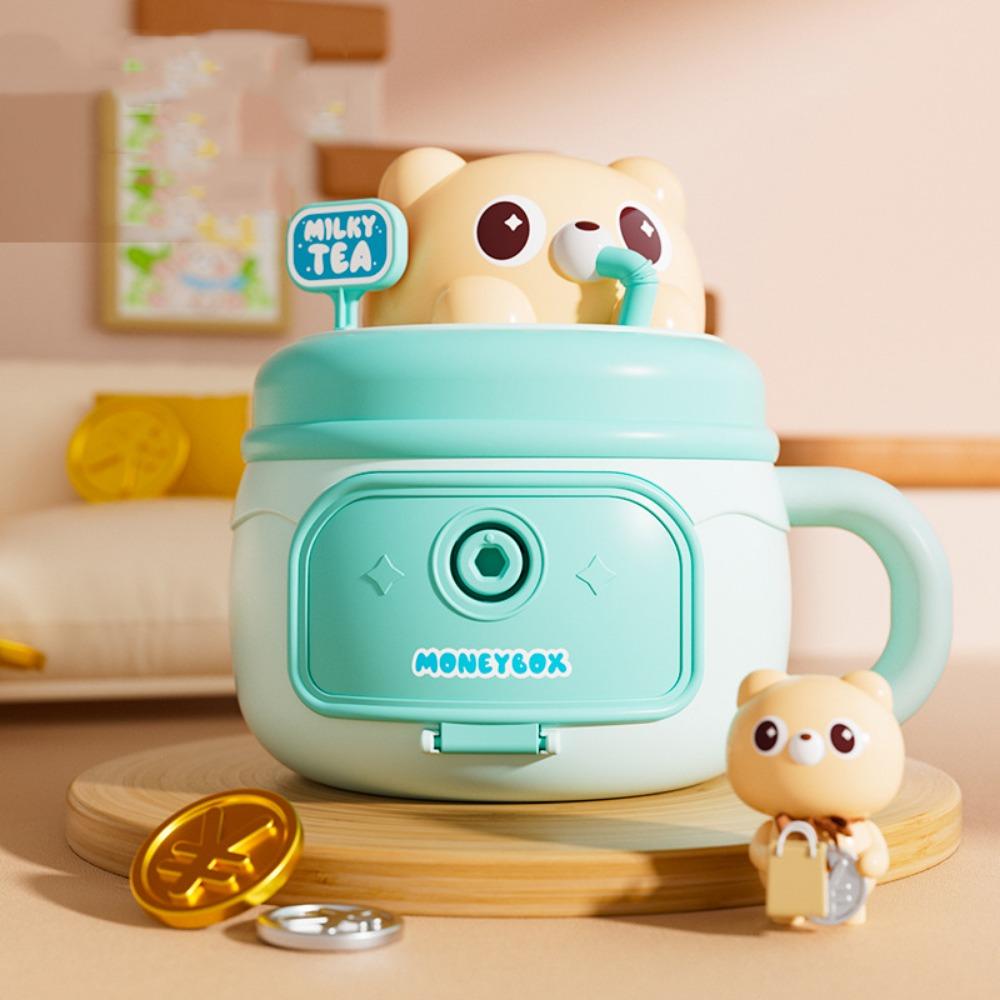 

Сберегательный бак Медведь Чашка для воды Емкость для хранения денег в виде животного Игрушка для детей синий