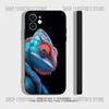 Cute Animal Chameleon Phone Case For iPhone 17,16,15,14,13,12,11,XR,Pro,XS,Max,XR,Plus,Mini Soft Silicone Black Shockproof
