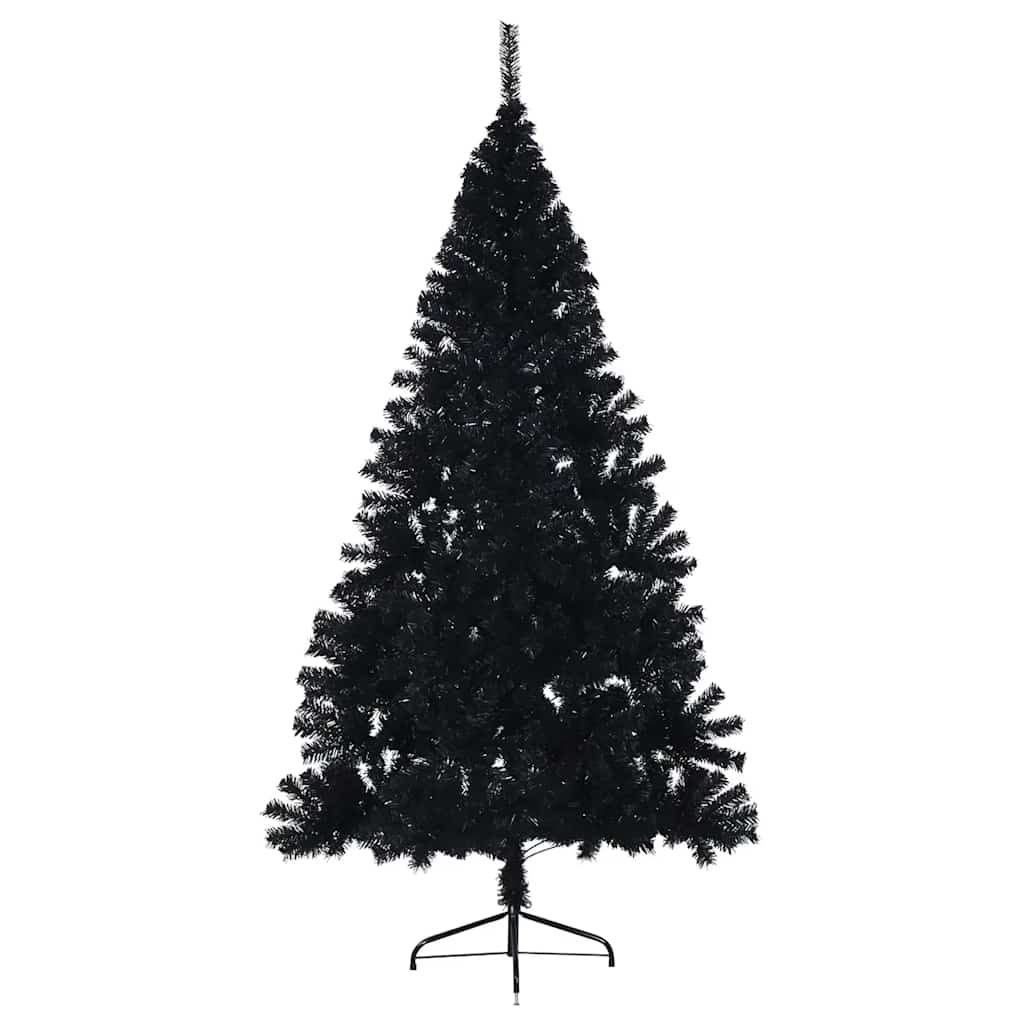Artificial Half Christmas Tree with Stand Black 210 cm PVC