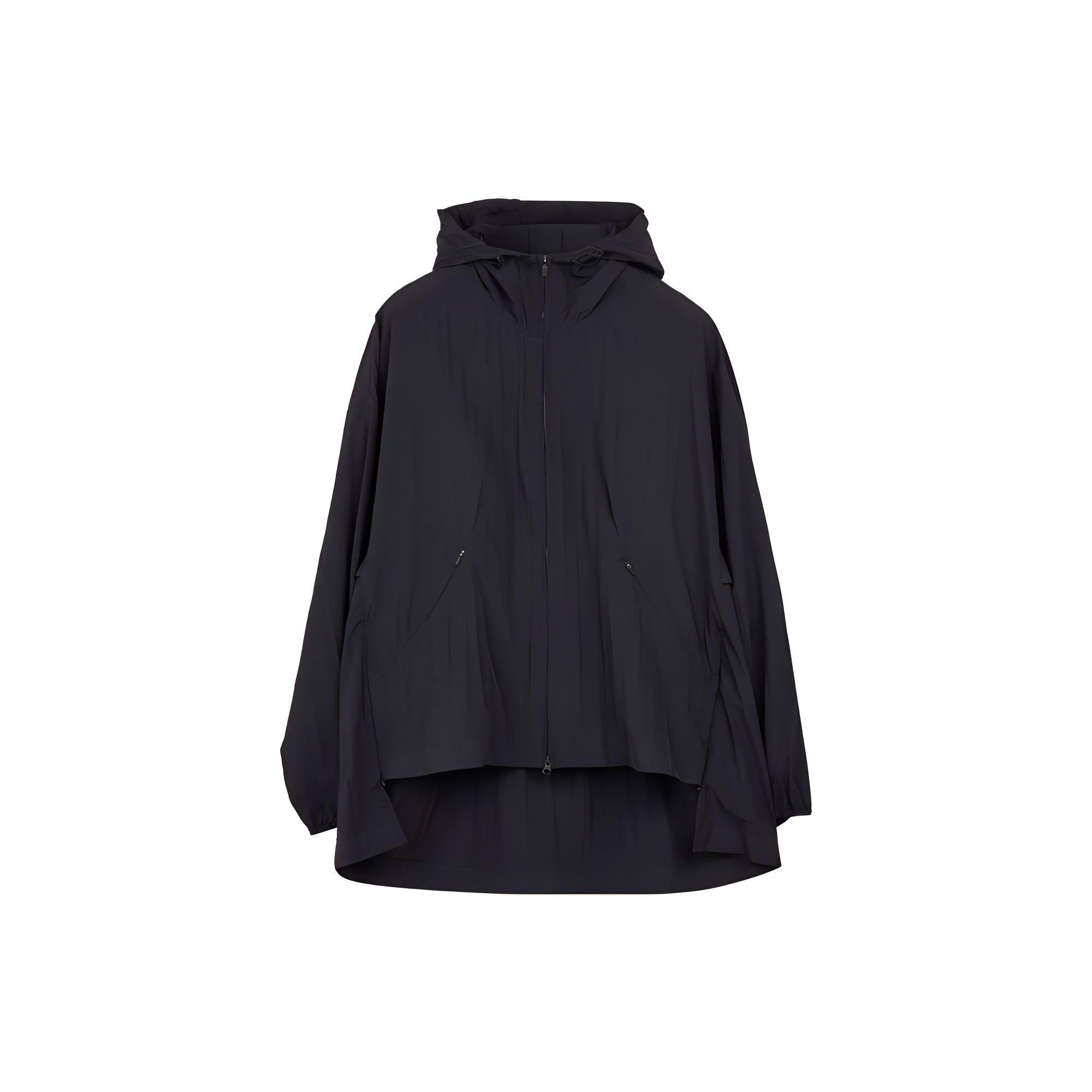 

Y-3 SS22 Solid Color Zip-Up Hooded Long Sleeve Windbreaker Women outerwear Black HH8893 S