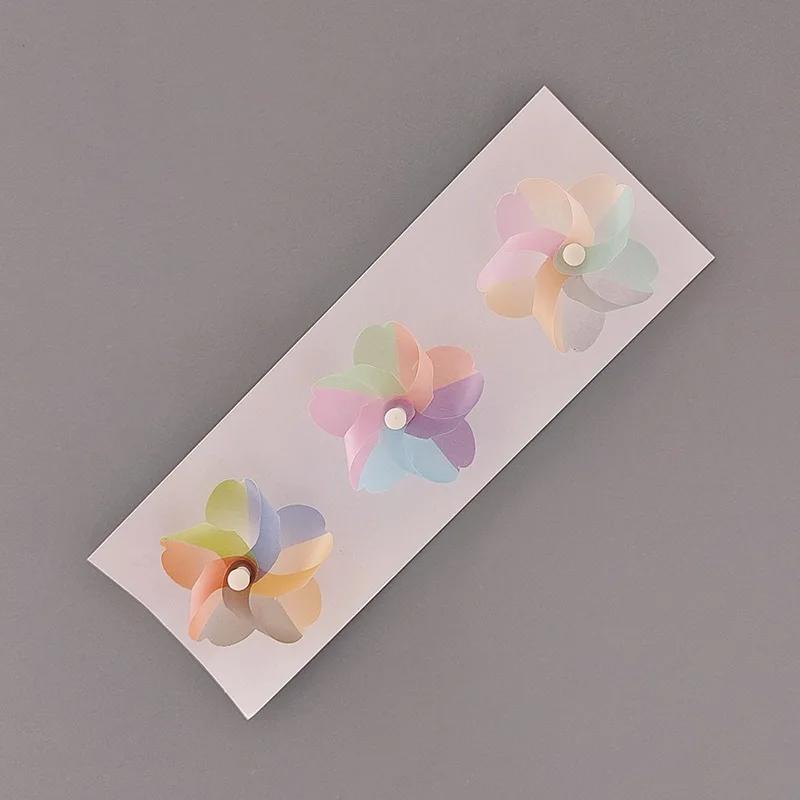 

3Pcs Creative Japanese cherry blossom windmill 3D refrigerator magnets wind blowing rotatable decorative stickers