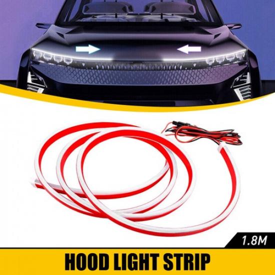 

For Chevy Silverado Car White Dynamic Scan LED DRL Running Hood Light Strip V