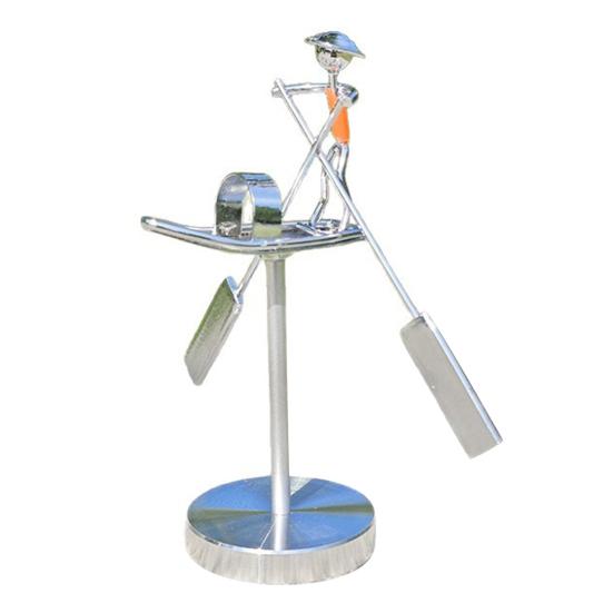 Fisherman Balance Art Figurine Swinging Kinetic Ornament Office Desk Stress Relief Toy Metal Balance Fisherman Sculpture for Home And Workplace Decor
