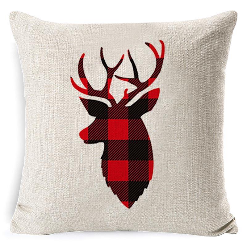 New Christmas Pillowcase Cushion Car Waist Protector Bedside Pillowcase Christmas Linen Pillowcase