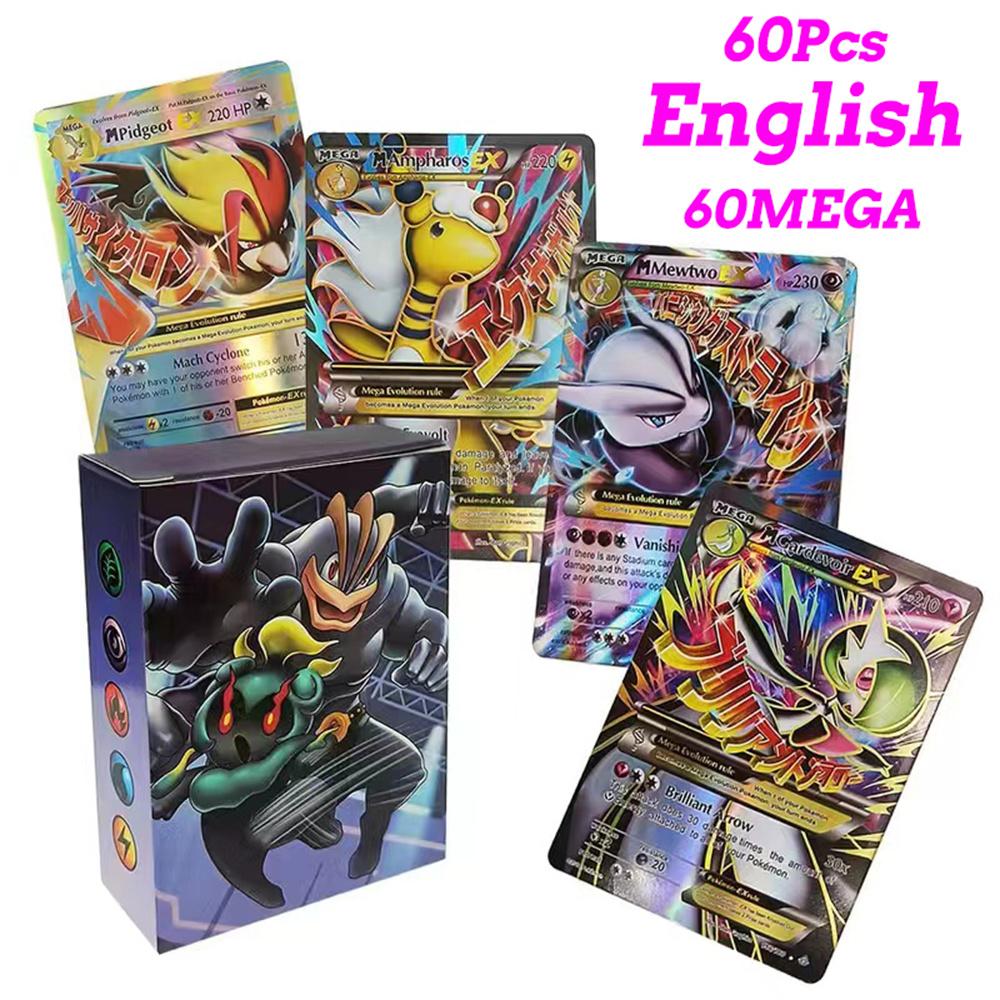 60-100Pcs New English French Spanish Pokemon Cards GX MEGA EX TAG TEAM Vstar Game Battle Card Hot Sale Collection Card Kids Children Gift Present